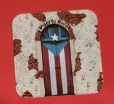 Apron, Hand and Square Cooking Mitt Combo, Puerto Rico Flag and Door