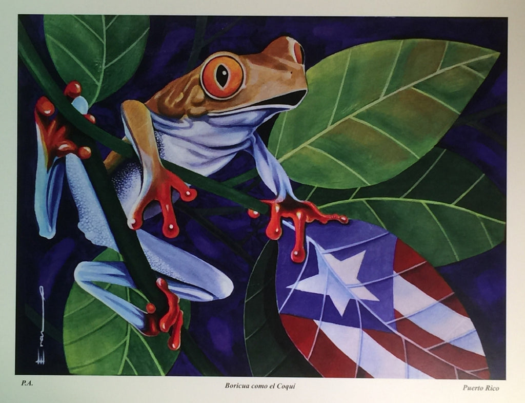 Boricua como el Coqui Serigraphy - www.ElColmado.com