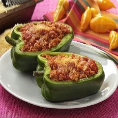 Ground Chicken Stuffed Peppers, Pimientos Rellenos Recipe