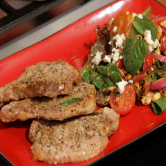 Pork Chops with Balsamic Vinaigrette Salad Recipe