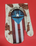 Apron, Hand and Square Cooking Mitt Combo, Puerto Rico Flag and Door