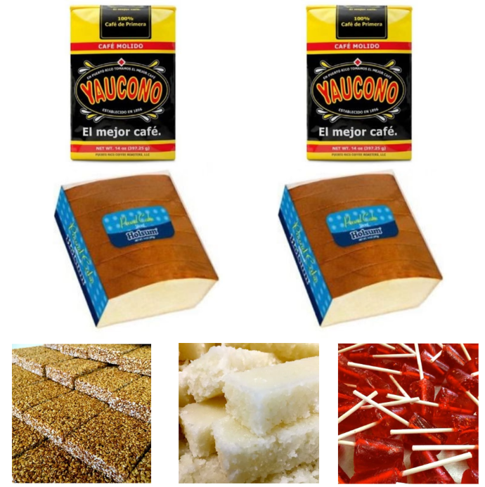 Combo 2 Coffee, 2 Holsum Pound Cake and 3 Sweets, Shipping Included