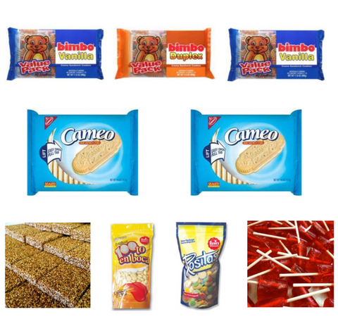 Combo 3 Bimbo, 2 Cameo, 2 Rositas or Ciento and 2 Sweets, Shipping Included
