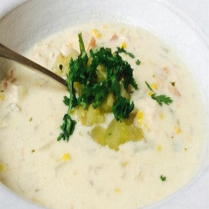 Chicken Corn Chowder Soup, Sopa de Pollo y Maiz Recipe - www.ElColmado.com