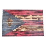 Puerto Rico Flag, Burnt Wood