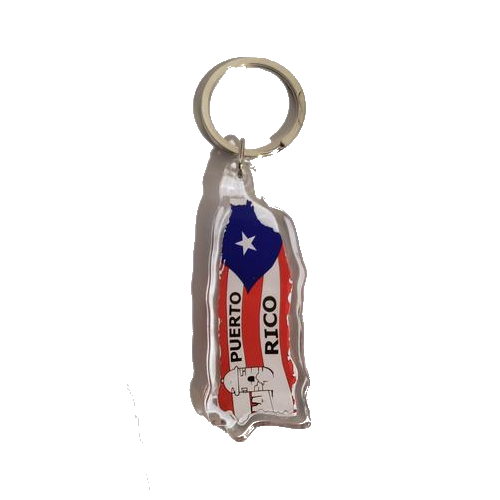 Puerto Rico Island Flag Keychain
