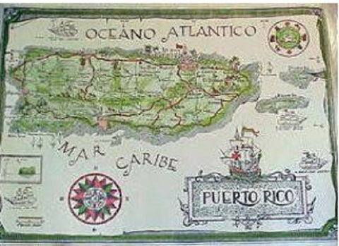 Antique Map of Puerto Rico - www.ElColmado.com