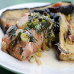 Salmon with Eggplant Recipe