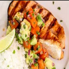 Salmon with Avocado Papaya Sauce Recipe