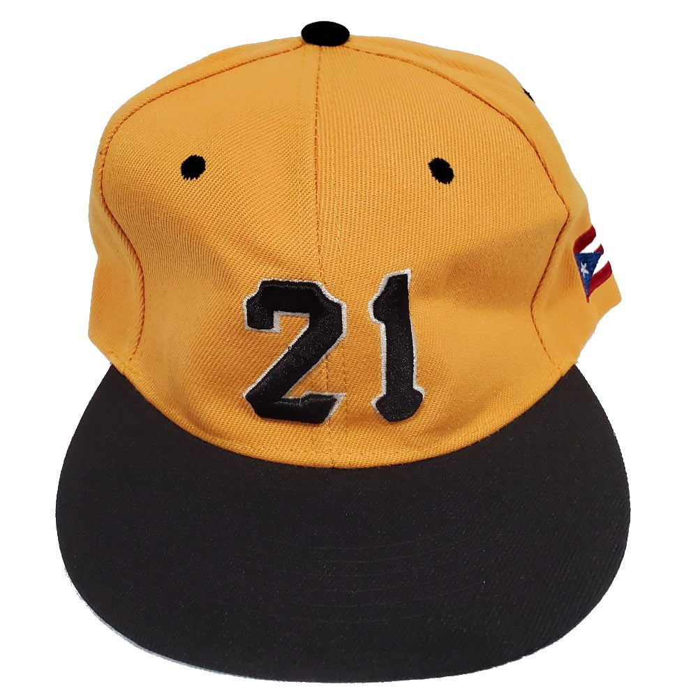 Roberto Clemente 21 Baseball Cap Yellow and Black